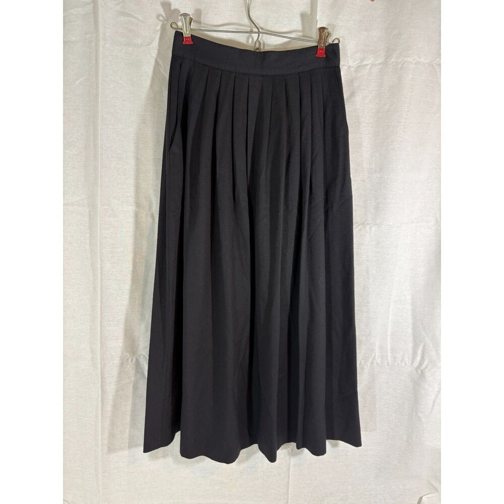 Vintage 80s/90s Selections by Manor House Black Pleated Maxi Skirt - Size 8